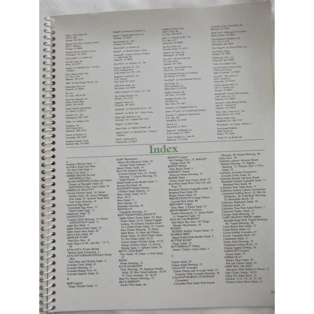 Salads of All Kinds Recipe Book: Favorite Brand Name Recipes Consumer Guide